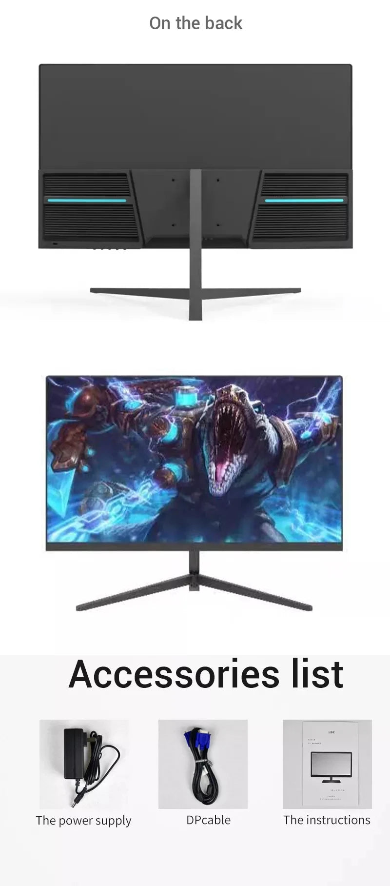 24” Frameless HD Monitor – Ultra-Clear Display for Work & Gaming